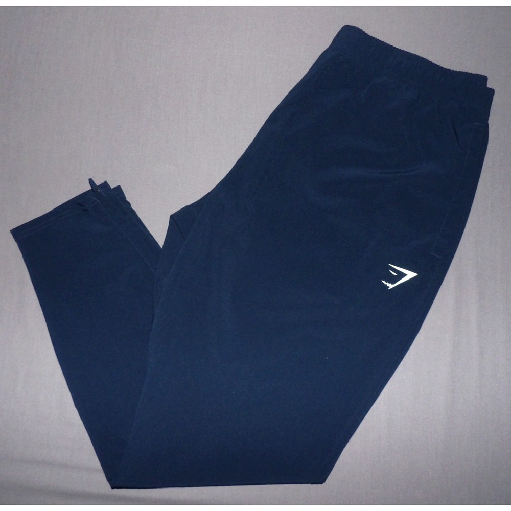 GYMSHARK Navy Blue Draw String Ankle Zipper Athletic Track Pants Men's XL